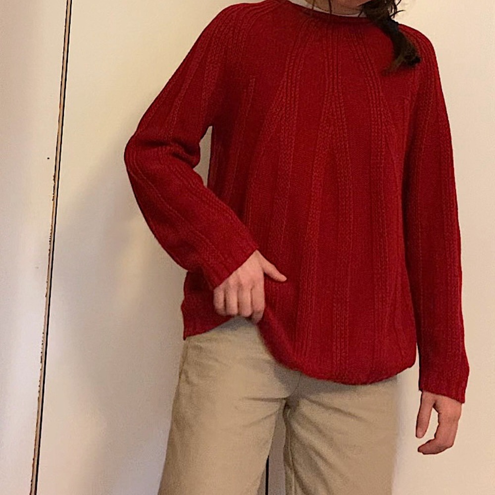 Classic red knit sweater